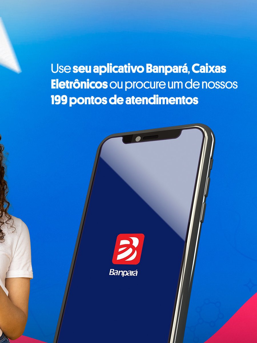 Aplicativo Banpará exibido em smartphone em publicação institucional do banco